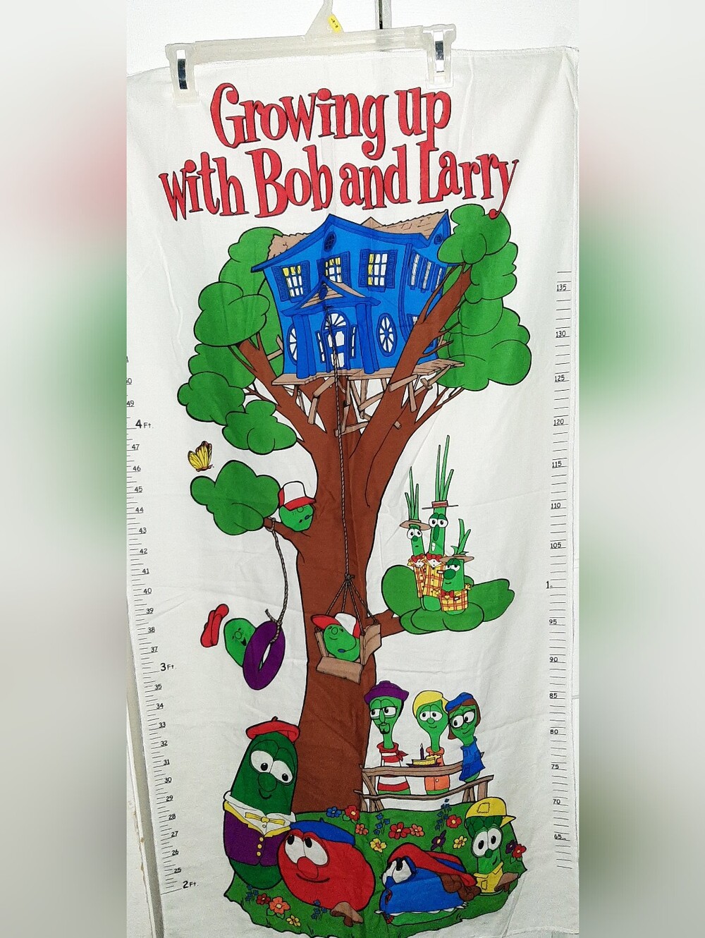 Veggie Tales Growing Up With Bob & Larry Fabric Growth Chart